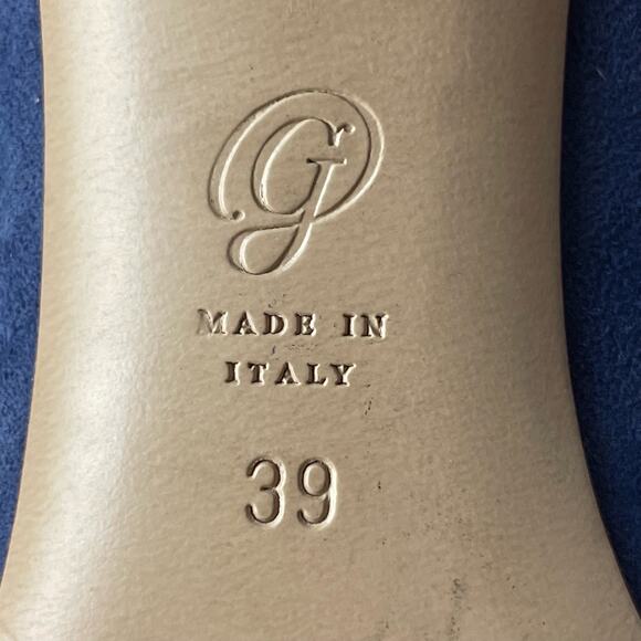 M. Gemi Blue Suede Tassel Heels Pointed Toe Women’s Size 8.5 / 39 - Picture 8 of 11